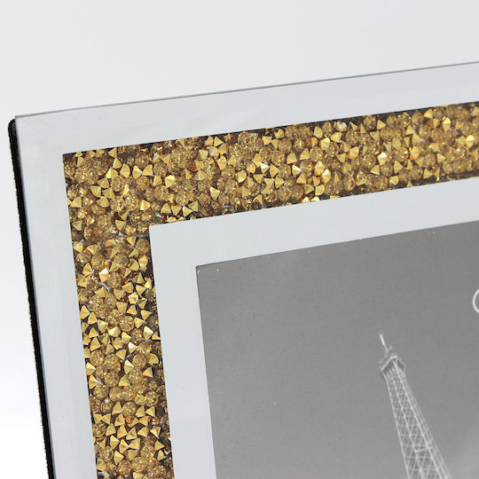 Keskor Fotorahmen Glas mit Goldrahmen