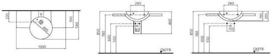 Ideal Standard Седящ Баня Умивалник Порцелан 100x58x20.5см Бял