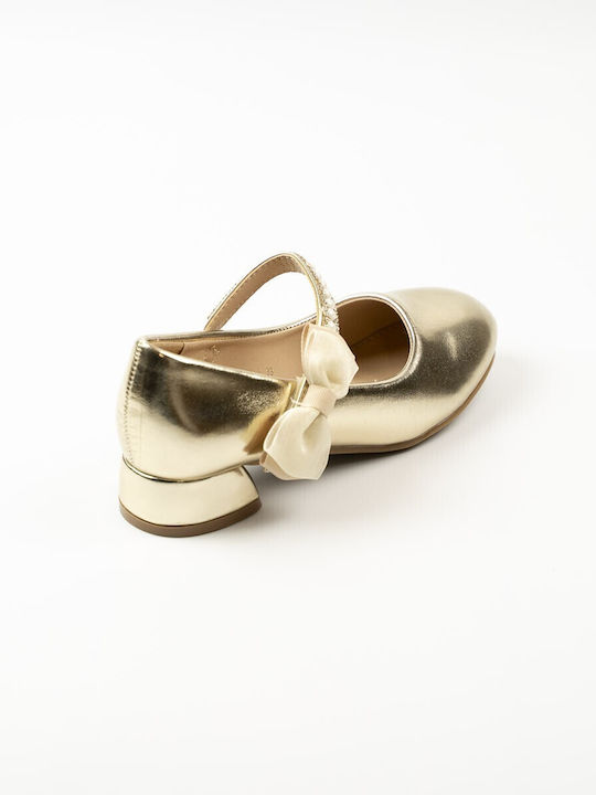 Kids Ballerinas with Hoop & Loop Closure Gold