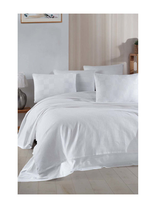 SteweHome Κουβέρτα Πλεκτή Μονή 160x230εκ. Λευκή
