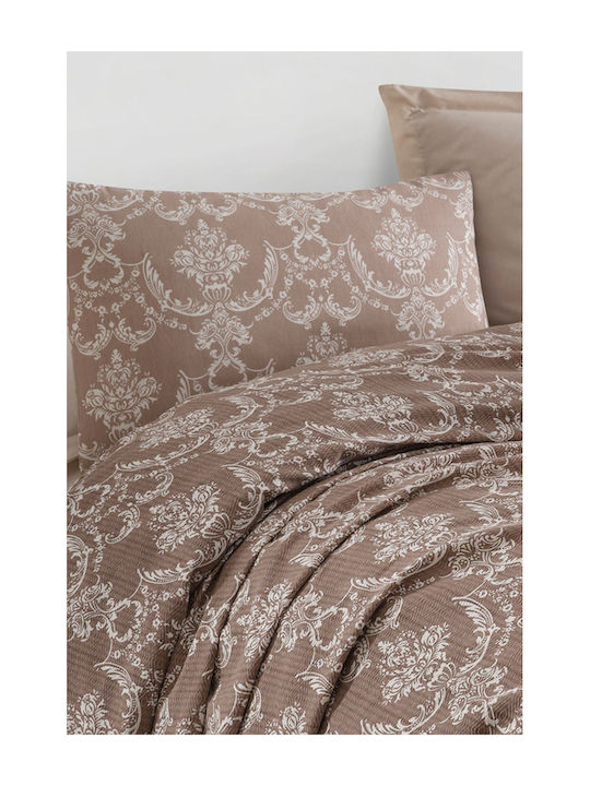SteweHome Pique Single Blanket 160x235cm Brown