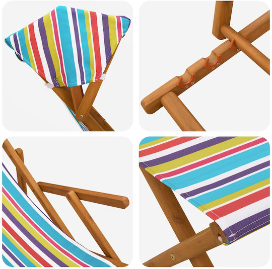 vidaXL Wooden Outdoor Chair Multicolour with Cushion 4 Pieces 67.5x113x103cm
