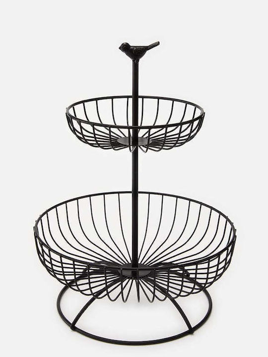 SteweHome Διακοσμητικό Καλάθι Μεταλλικό Μαύρο 25x25x34.5εκ.