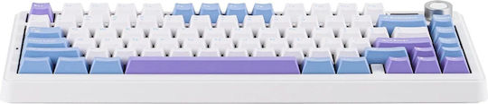 Aula F75 Max Wireless Gaming Keyboard 75% with RGB Lighting (English US) White/Blue/Purple