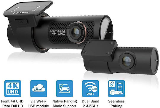 Blackvue Set Car DVR Camera 4K Bluetooth Wi-Fi GPS and Rear Camera