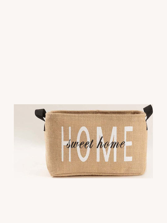 SteweHome Διακοσμητικό Καλάθι Ψάθινο Καφέ 30x22x18εκ.