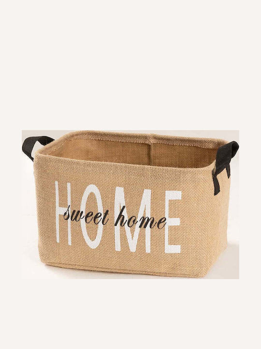 SteweHome Διακοσμητικό Καλάθι Ψάθινο Καφέ 37x27x25εκ.