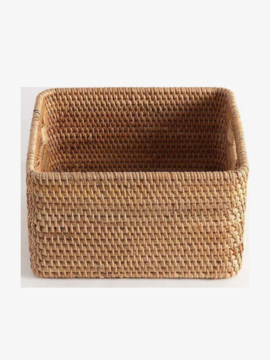 SteweHome Διακοσμητικό Καλάθι Ψάθινο Μπεζ 27x25x15εκ.