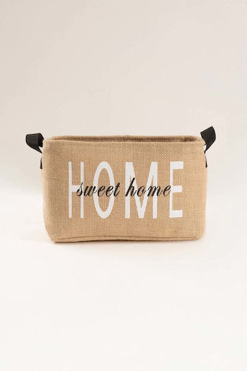 SteweHome Διακοσμητικό Καλάθι Ψάθινο Καφέ 37x27x25εκ.