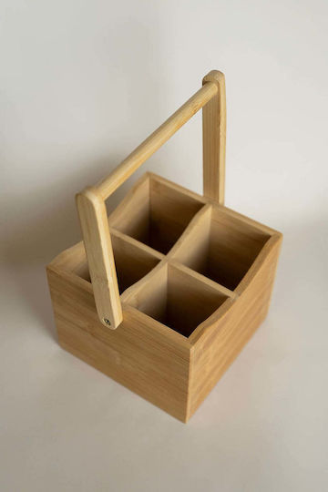 SteweHome Set of Beige Bamboo Decorative Baskets 4 Pieces