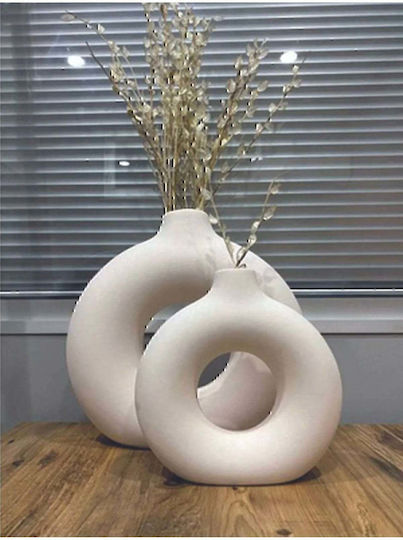 SteweHome Set of Beige Stone Decorative Vases