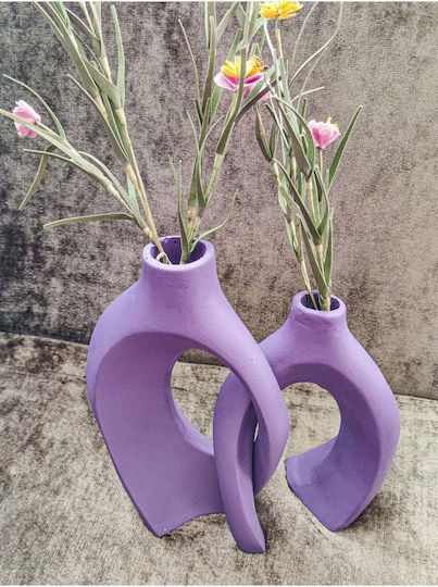 SteweHome SteweHome Set Keramische Dekorative Vasen Lila Y21,5cm