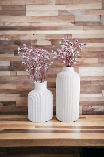 SteweHome Set Decorative Vases Concrete White