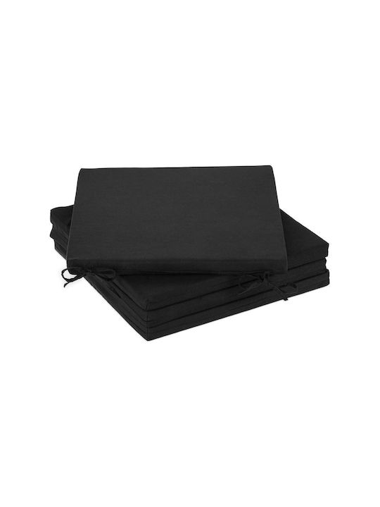SteweHome Garden Chair Cushion Black 4 Pieces 40x40 cm