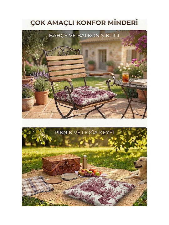 SteweHome Μαξιλάρι Καρέκλας Κήπου Μπορντό 40x40εκ.