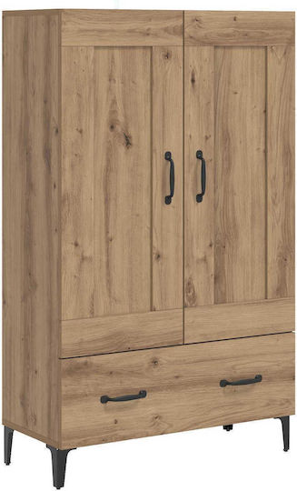 Bodenvitrine fürs Wohnzimmer aus Spanplatte Braun 70x31x115 cm