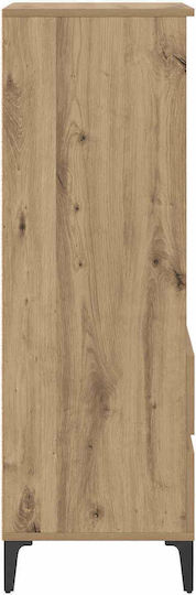 vidaXL Wohnzimmer Vitrine aus Holz und Metall mit Verglasung Braune 40x36x110cm