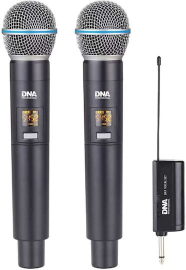 DNA Set dublu vocal de microfoane dinamice fără fir de mână pentru vocală