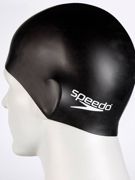 Speedo Plain Flat Σκουφάκι Κολύμβησης Ενηλίκων από Σιλικόνη Μαύρο