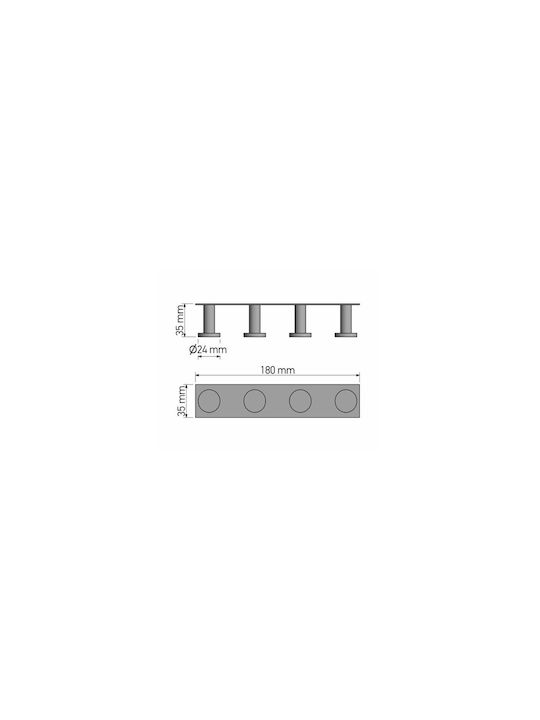 Sanco Silver Wall-Mounted Bathroom Hook With Screws