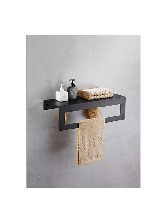 SteweHome Bathroom Double Wall-Mounted Rail with Screws Black