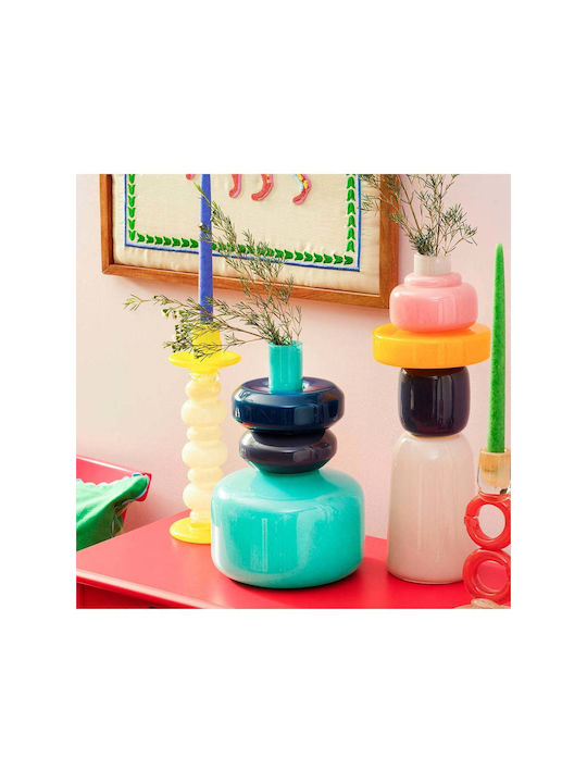 SteweHome Decorative Multicolour Glass Vase