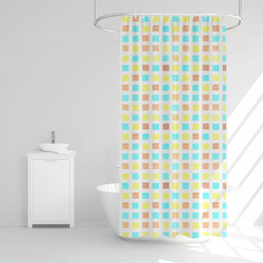 Alista Home Κουρτίνα Μπάνιου 180x180cm Μπλε