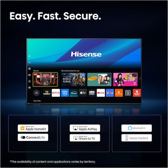 Hisense Smart Τηλεόραση 43" 4K UHD LED 43A7DS HDR (2026)