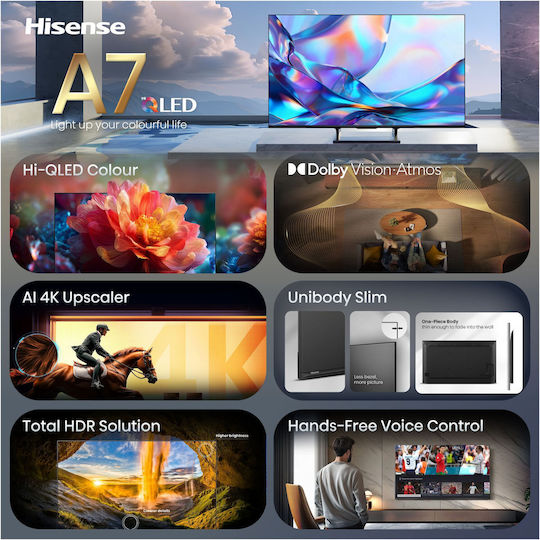 Hisense Smart Τηλεόραση 43" 4K UHD LED 43A7DS HDR (2026)