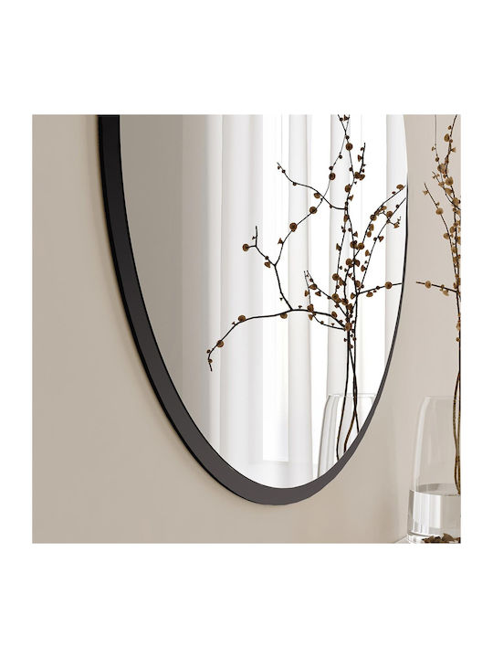 SteweHome SteweHome Rund Badezimmerspiegel aus Spanplatte 60x60cm Schwarze