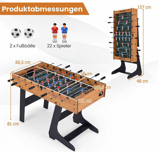 Costway Standing Football Table Wooden Foldable