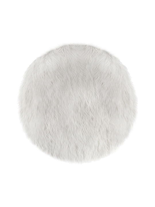 Atmosphera Χαλί Γούνινο Φ90cm White Atmosphera Χαλί Γούνινο Φ90cm White