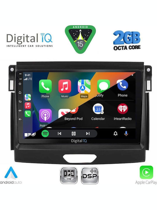 Digital IQ Car Audio System for Ford Ranger 2015-2018 Bluetooth USB WiFi GPS Apple CarPlay Android Auto with 9" Touch Screen