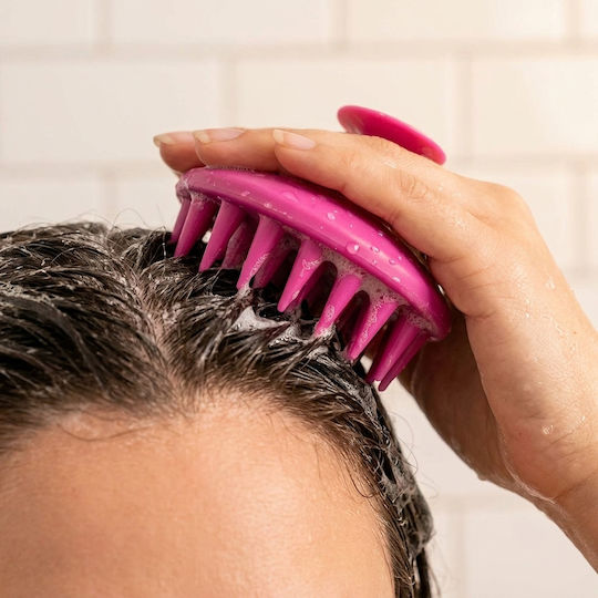 Femmit Haarbürste Kopfhautmassage Weiche Silikon Spitzen Rosa