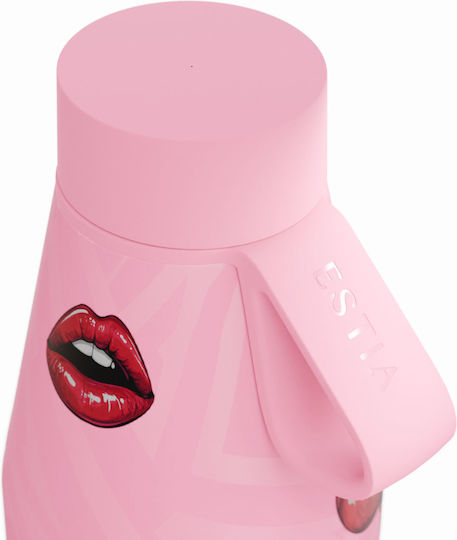 Estia Flow Save the Aegean Рециклируема Бутилка Термос Неръждаема стомана Без BPA 500ml Blush Pop
