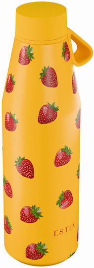 Estia Flow Save the Ägäis Recycelbare Thermosflasche Rostfreier Stahl BPA-frei 500ml Berry Bright