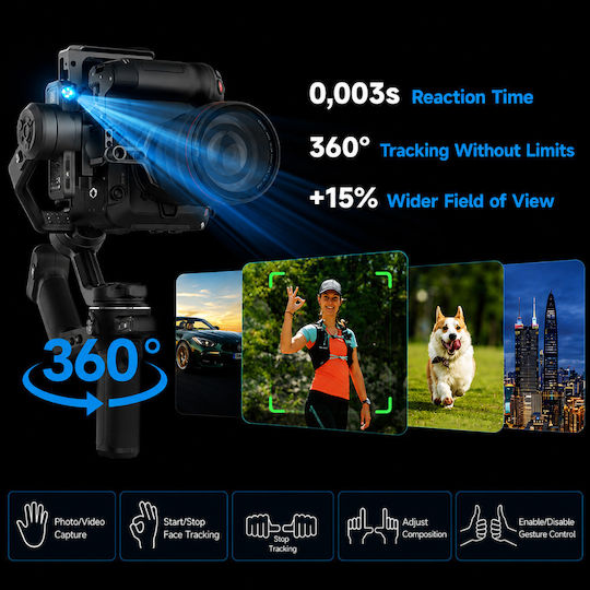 Gimbal 3 Căi Cu Bluetooth și Cu Rezistență 3.5kg