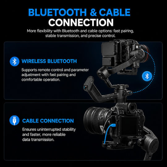 Gimbal 3 Căi Cu Bluetooth și Cu Rezistență 3.5kg