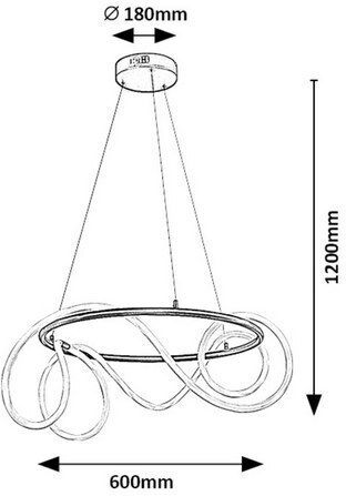 Rabalux 72191 Pendelleuchte LED Raven LED 54W 230V