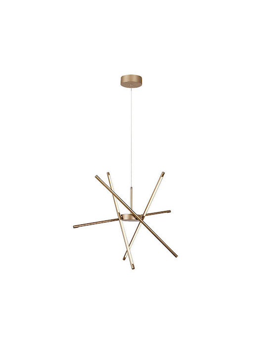 Rabalux Adjustable Gold Pendant Ceiling Light LED with Warm White Light 66x66cm