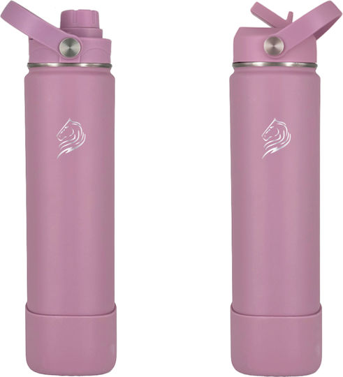 Cool'NMore Μπουκάλι Θερμός Ανοξείδωτο BPA Free 750ml Velvet με Καλαμάκι, Λαβή, Επιστόμιο και Θηλιά