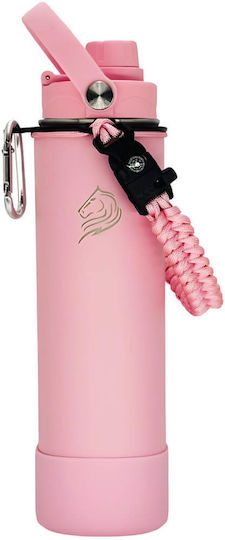 Cool'NMore Μπουκάλι Θερμός Ανοξείδωτο BPA Free 750ml Flamingo με Καλαμάκι, Λαβή, Θηλιά και Επιστόμιο