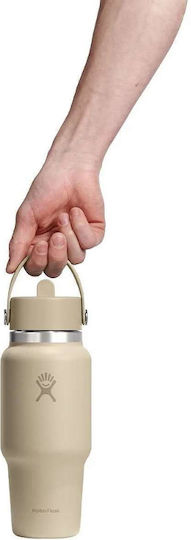 Hydro Flask Μπουκάλι Θερμός Ανοξείδωτο 710ml Flex Straw Cap Oat με Καλαμάκι