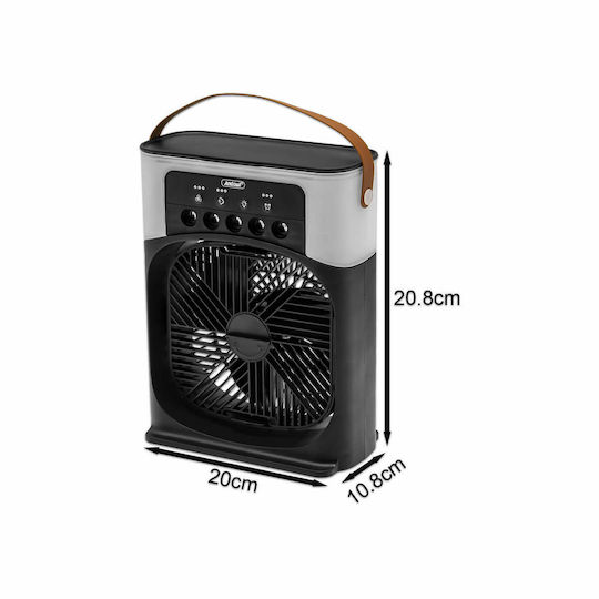 Andowl Desktop USB 5V 10W 3-Speed Mist Fan RGB Lighting Timer 200x108x258mm Black Q-Z101