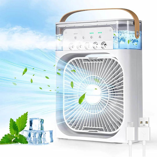 Andowl Desktop USB 5V 10W 3-Speed Mist Fan RGB Lighting Timer 200x108x258mm Black Q-Z101