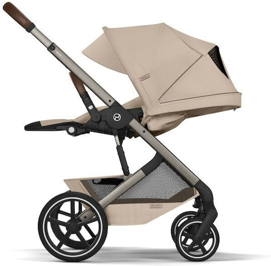 Cybex Balios S Lux Ρυθμιζόμενο Καρότσι 2 σε 1 Kατάλληλο για Nεογέννητο Almond Beige Taupe Frame 11.2kg