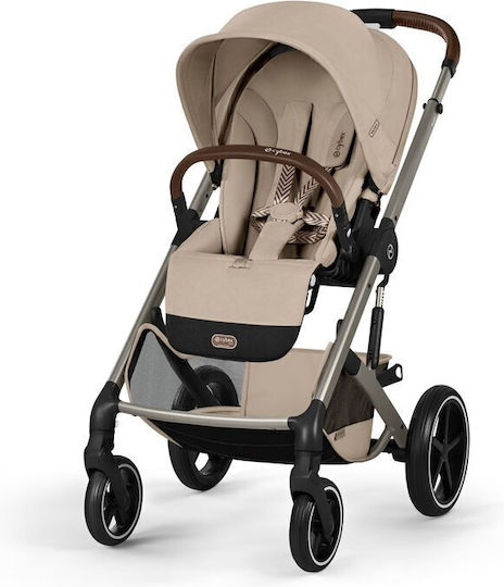 Cybex Balios S Lux Ρυθμιζόμενο Καρότσι 2 σε 1 Kατάλληλο για Nεογέννητο Almond Beige Taupe Frame 11.2kg