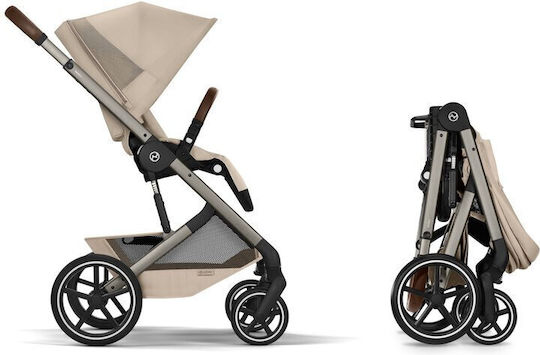 Cybex Balios S Lux Ρυθμιζόμενο Καρότσι 2 σε 1 Kατάλληλο για Nεογέννητο Almond Beige Taupe Frame 11.2kg