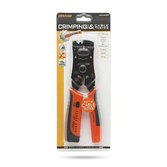 Alista Home Presa de sertizat pentru mufe de rețea RJ12 RJ11 RJ45 RJ22 cu mecanism cu clichet Lungime 220mm