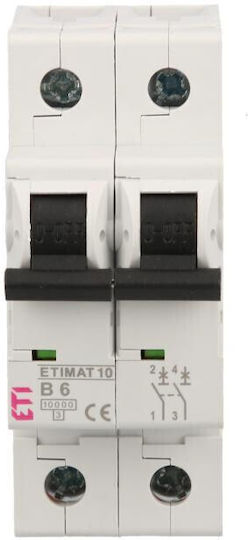 ETI Αυτόματη Ασφάλεια 6A Διπολική AC/DC 002123712